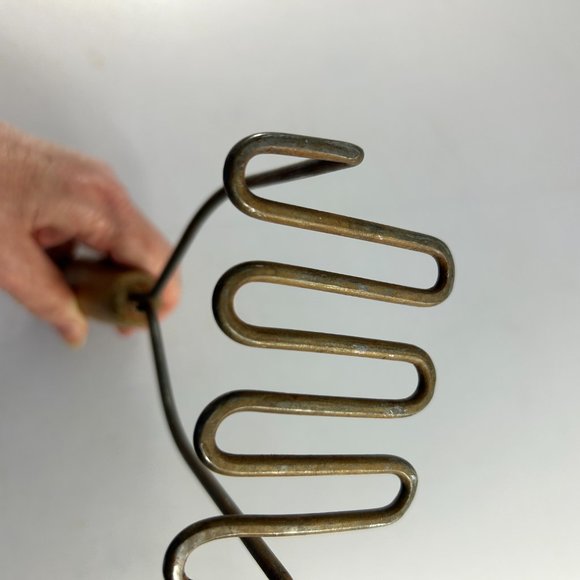 Vintage Rustic Potato Masher Metal Wood Handle Wavy Farmhouse Decor - Picture 6 of 8